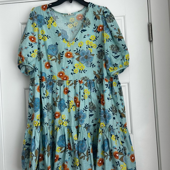 Crown & Ivy Floral Dress with Blue and Orange Accents - Picture 2 of 4